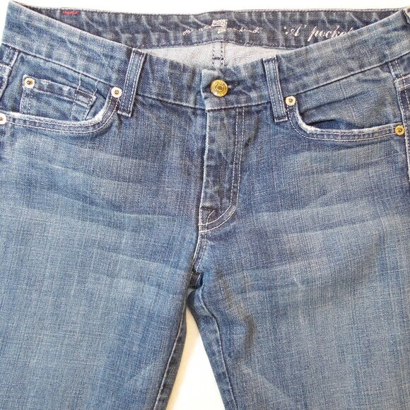 Seven 7 For All Mankind Jeans Womens 28 Blue A Pocket‎ Boot Cut Mid Rise EUC - Picture 5 of 10